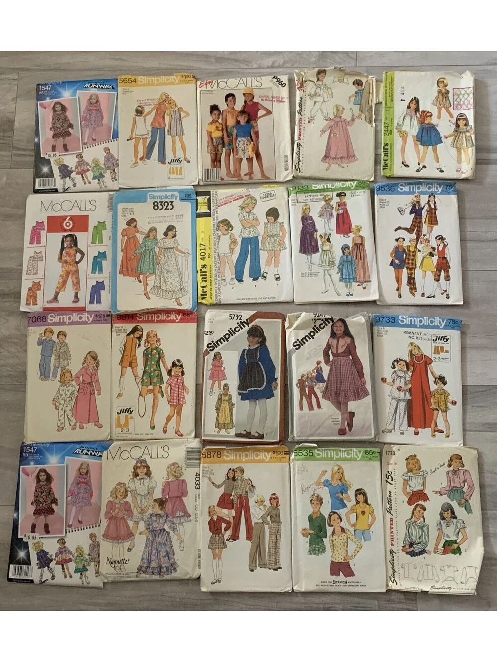 VINTAGE SEWING PATTERN lot of 20 Mixed Girls Child Some Uncut And Cut